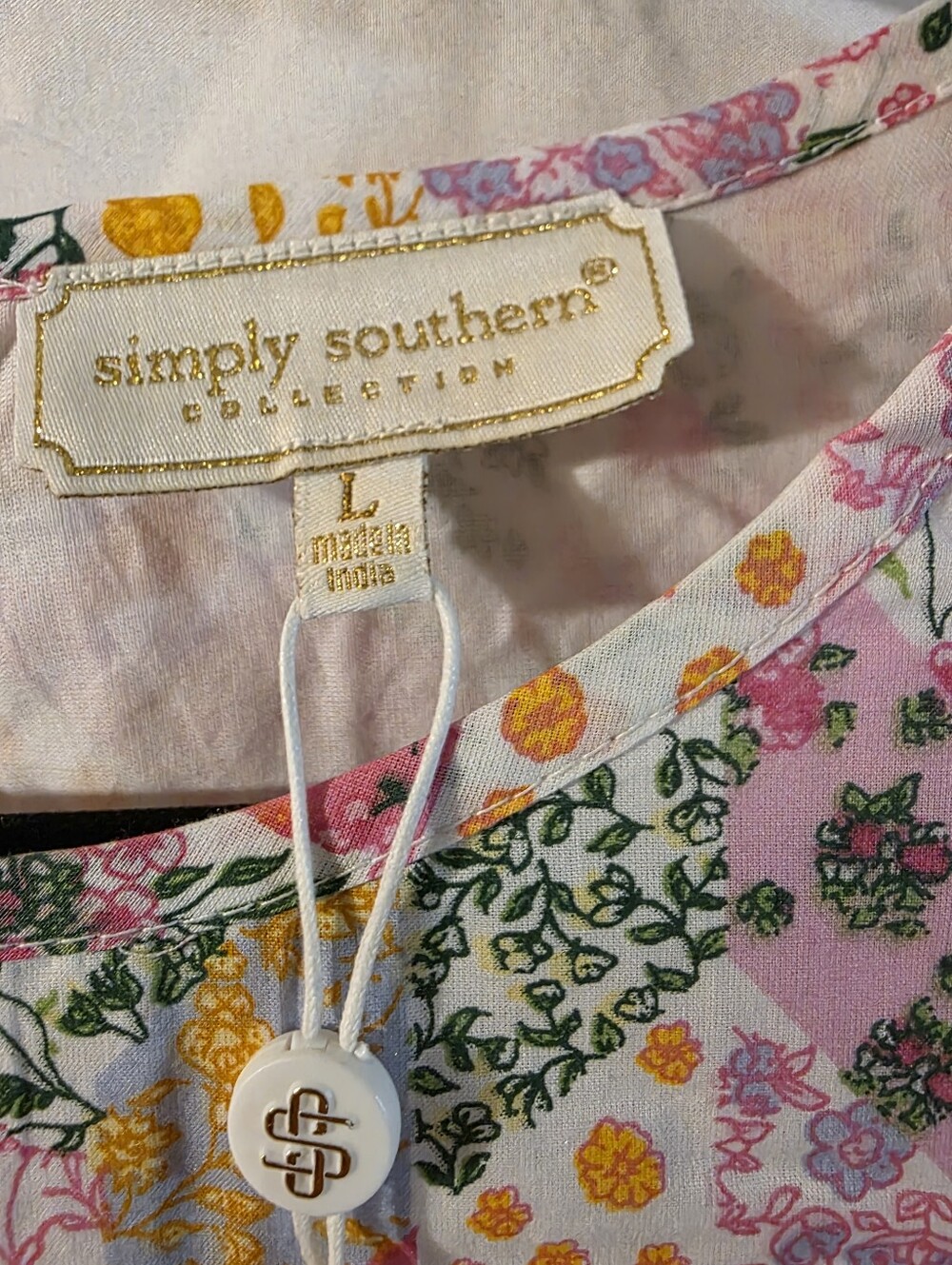NWT Simply Southern Pink Floral Tiered Ruffle Sundress LARGE AND XL AVAIL - Picture 4 of 7